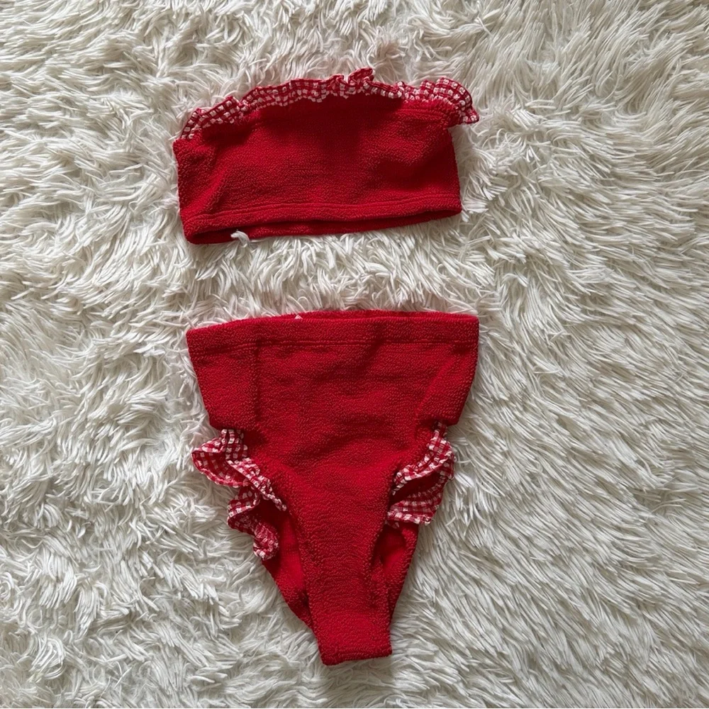 New Hunza G Red Peggy Swimwear Set